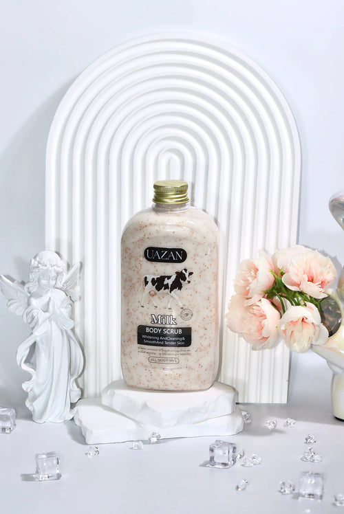 Gommage Corps au Lait Exfoliant pour faire ressortir l'ingrédient gourmand au lait