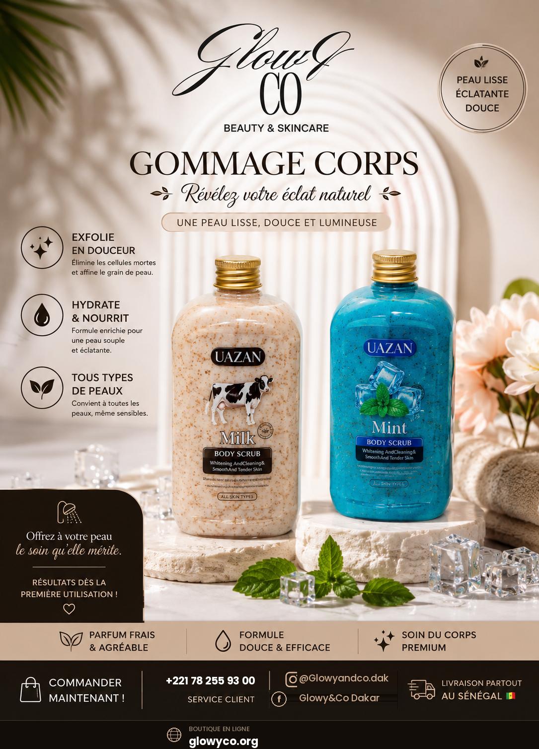 Gommage Corps au Lait Exfoliant pour faire ressortir l'ingrédient gourmand au lait